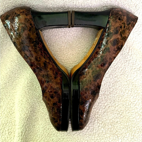 d’Rossana by Charna Leather Vintage platform heels Made in Italy size 7M EUC - Picture 9 of 14